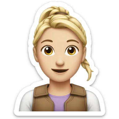 White girl with pony hair proud of her self sticker