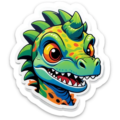Dinosaur with eyebrows  sticker