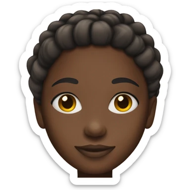 dark skin girl with braids sticker