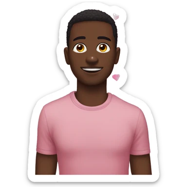 black gay with hearts eyes sticker