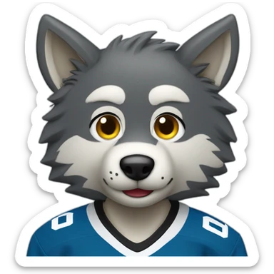 hockey wolf. In jersey number 92  sticker