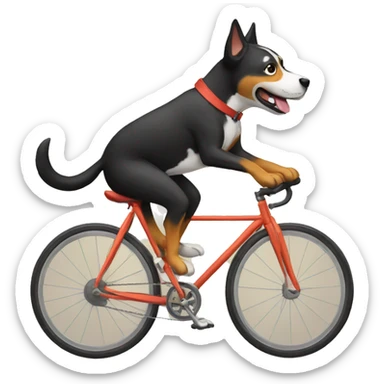 Dog Cycling  sticker