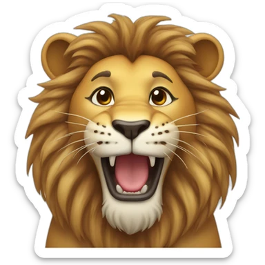 Smiling lion with heart-eyes sticker