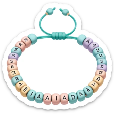 Pastel colorful friendship bracelet with amigas written in the beads sticker