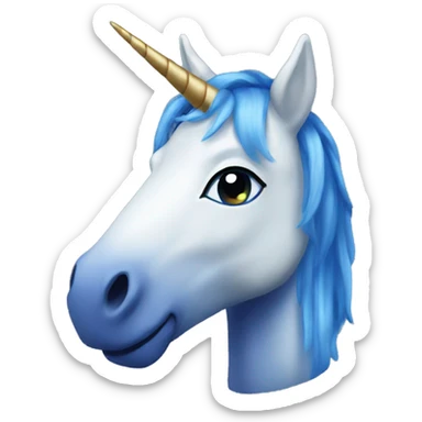 Indigo blue unicorn sticker