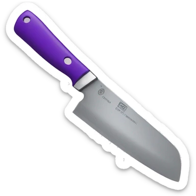 kitchen knife with purple handle sticker