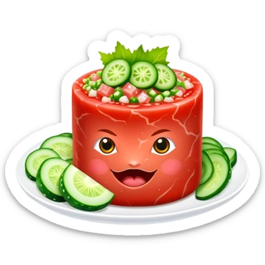 Ahi tuna tartare with cucumber  sticker