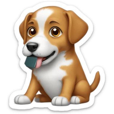 dog using calculator sticker