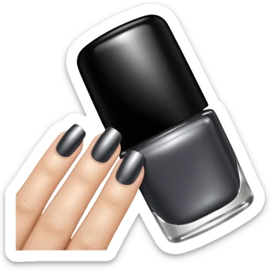 Dark grey metallic rococo style nail polish    sticker