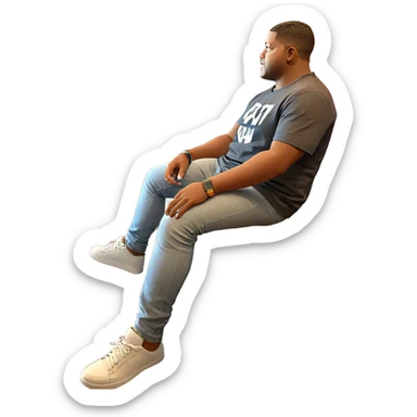 casual vibes with phone in hand sticker