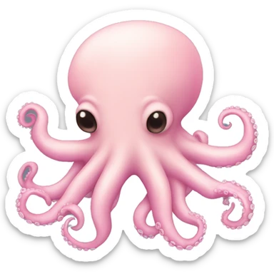 Pastel pink octopus sticker