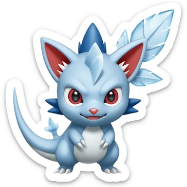Elemental Plumbing Plunging Plume Plumaged Plumed Pipe Puntering Pivoting Glalie-Sneasel-Togetic-Pokémon-Fakémon-hybrid-creature sticker