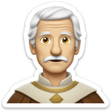 white elderly man with a mustache in a 10th century costume sticker
