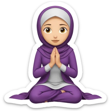 Islamic Woman Kneeling prostrated  sticker