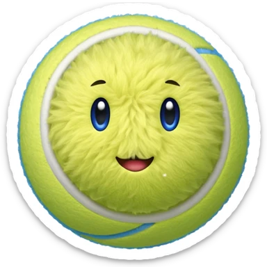 full blue tennis ball sticker