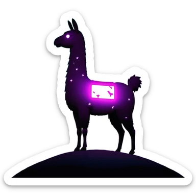 Fortnite llama signal projected in the night sky, similar to Batman's bat signal but with the Fortnite llama silhouette sticker