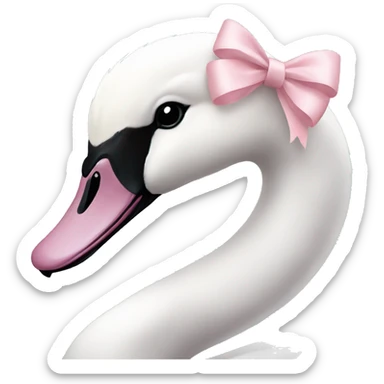 swan with light pink bow sticker