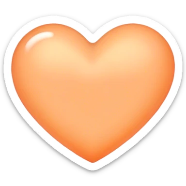pastel light orange heart sticker