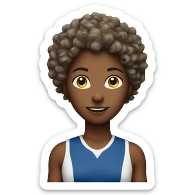 Runner girl with curly hair sticker