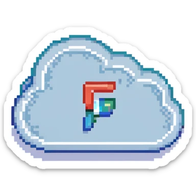 A cloud with a YouTube play button symbol inside it, representing views on YouTube sticker