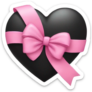 black heart with pink bow sticker