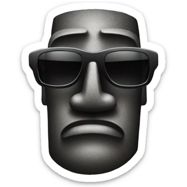 a moai whit Face With Sunglasses sticker