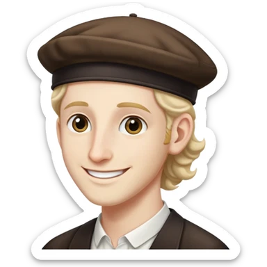 Jew with long nose and side curls but make it comically Jewish  sticker