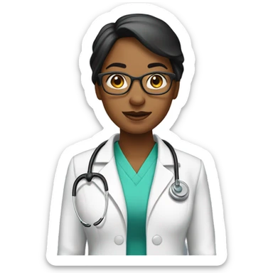 Doctora pelo claro y delantal negro sticker