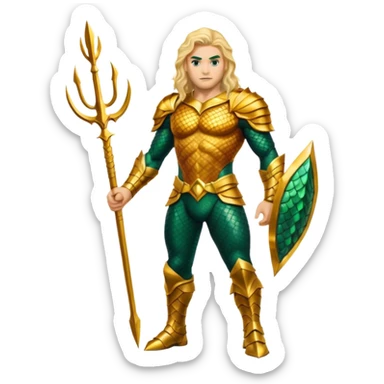 aquaman full armor standing sticker