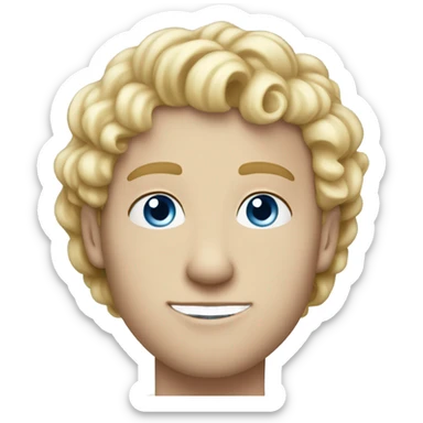 light curl blonde 30yo man blue eyed pale skin sticker