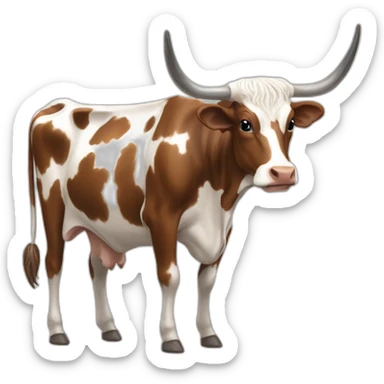 SPECKLED LONGHORN COW LONG LONG LONG sticker