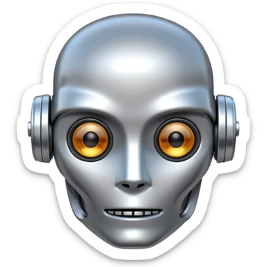 portrait photo frame with a robot head sticker