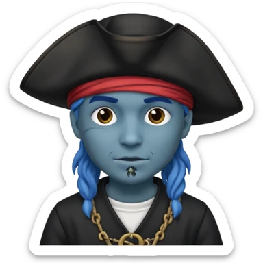 Un pirate uniquement bleu et noir sticker