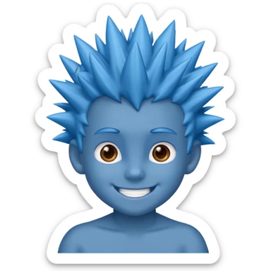 blue spiky haired kid  sticker