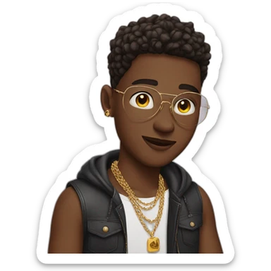 Cool boy with wearing jwellery  sticker