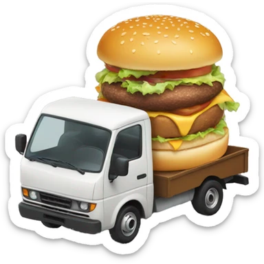 kei truck eating burger sticker