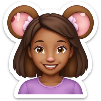 black girl with mouse ears sticker