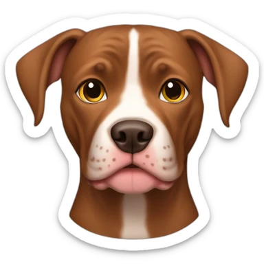 brown pitbull dog female sticker