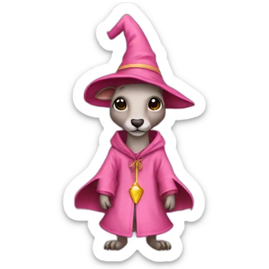 kangaroo pink Wizard clothe sticker