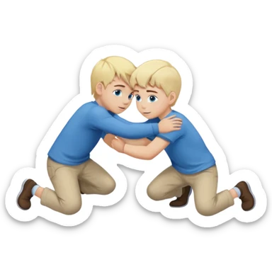 full body boy blue eyes blonde hair crawling hug other full body boy blue eyes blonde hair sticker