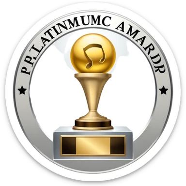 A platinum music award plaque sticker
