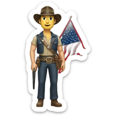 crocodile dundee with flag sticker
