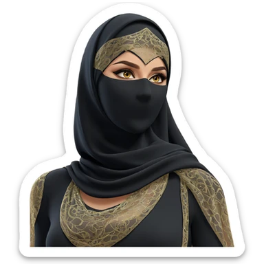 mysterious girl in veil sticker