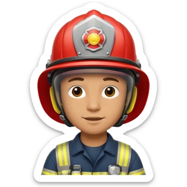 Firefighter wearing helmets sticker