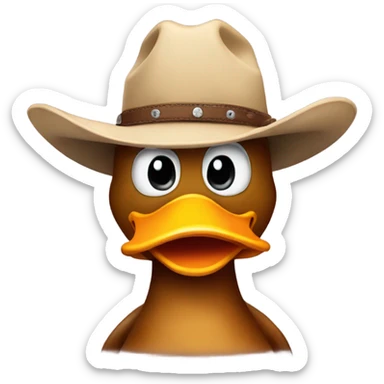 Duck in a cowboyhat  sticker