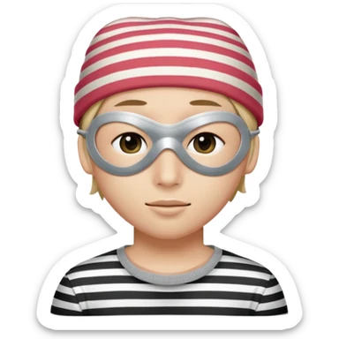 Thief with strib shirt and eye mask with beanie  sticker