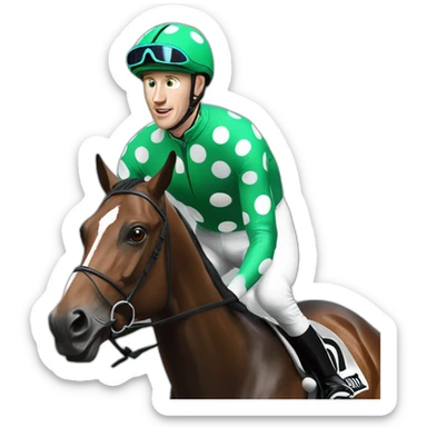 paul townend green polka dot jockey sticker
