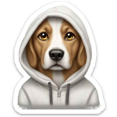 Dog wearing a hoodie  sticker