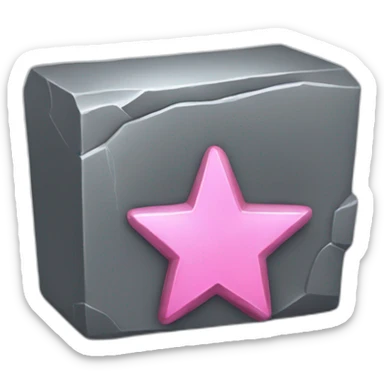 iron ingot with a pink star sticker