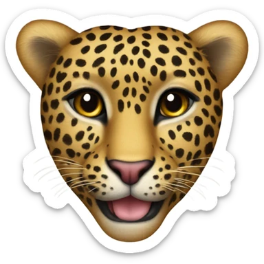 leopard print heart sticker